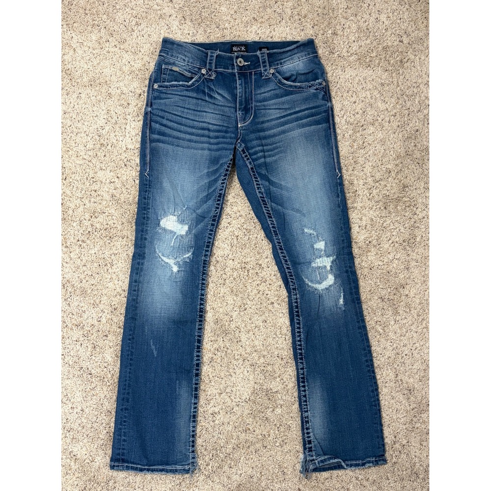 Buckle Black Fit No. 3 Straight Leg Jeans Women's 30R Medium‎ Wash Distressed
